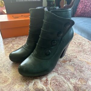 Miz Mooz Black Heeled Boots with Chunky Heel